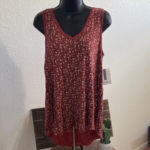 True Craft Red Sleeveless Floral Top Size M – New With Tags